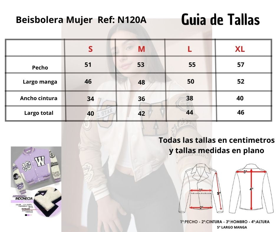 Chaqueta Beisbolera De Dama N120a